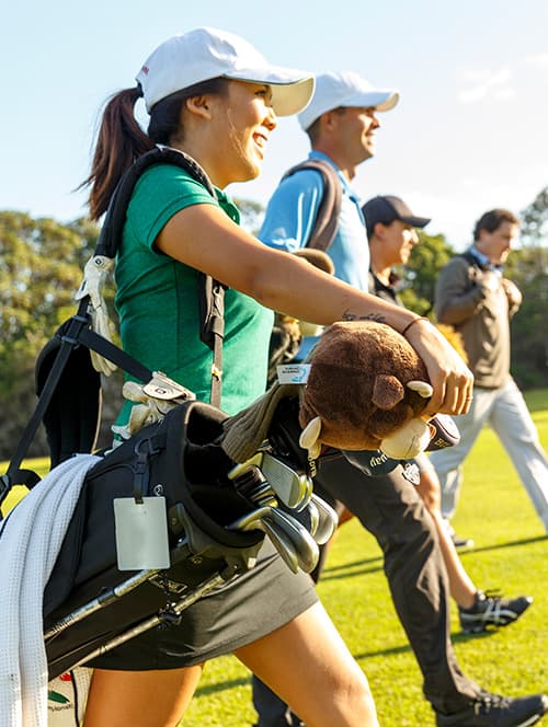 Walking the golf course